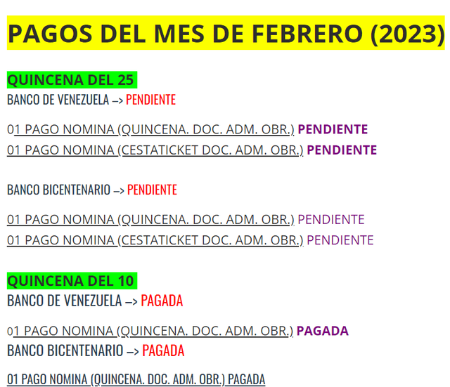  Como se ha realizado en los meses anteriores, el ente pagará la <strong><s>nómina de la quincena y cesta ticket</s></strong>. Foto: difusión   