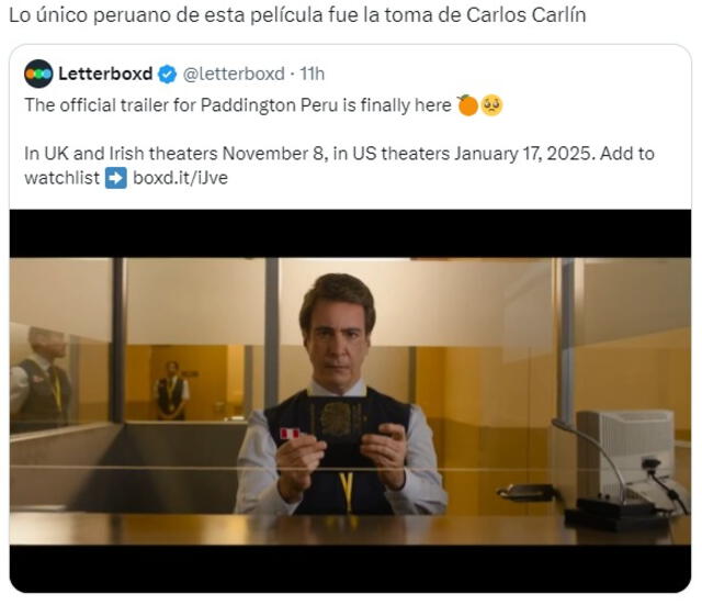  Usuario compartió una escena que incluye al reconocido actor peruano Carlos Carlín. Foto: Captura de pantalla/X   