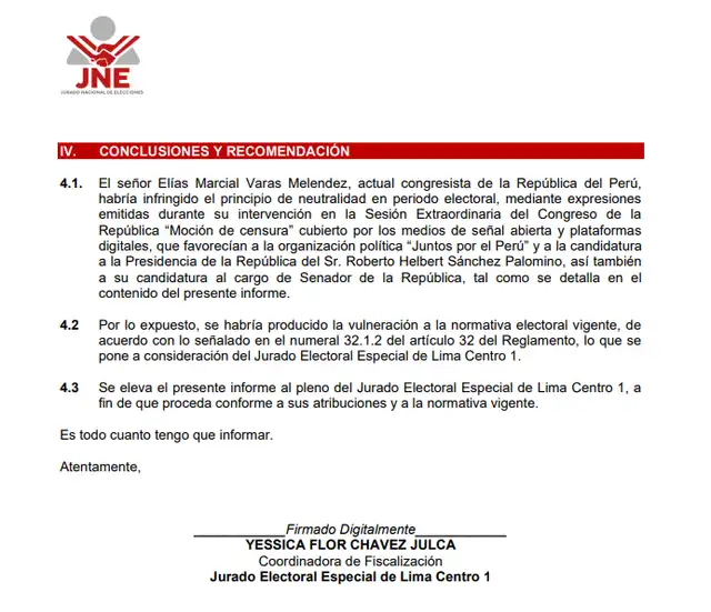  Conclusiones del informe de fiscalización 