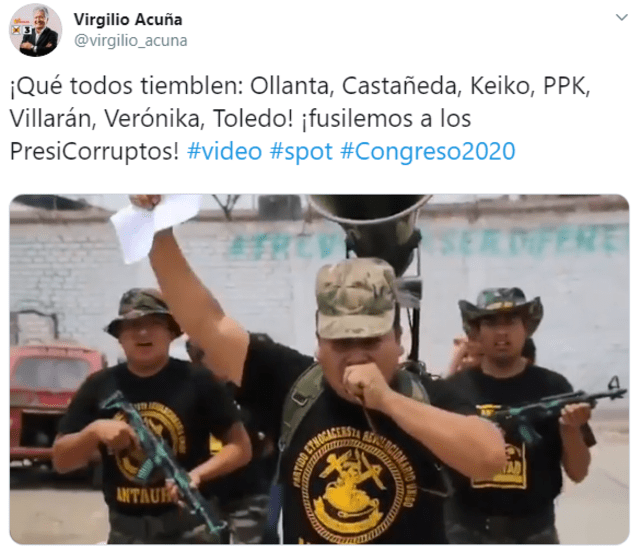 Tweet de Virgilio Acuña.