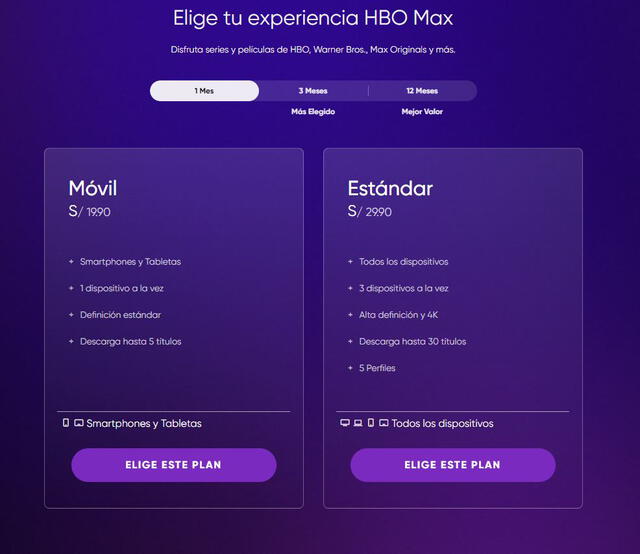 Paquetes y planes de HBO Max en el 2022. Foto: HBO Max
