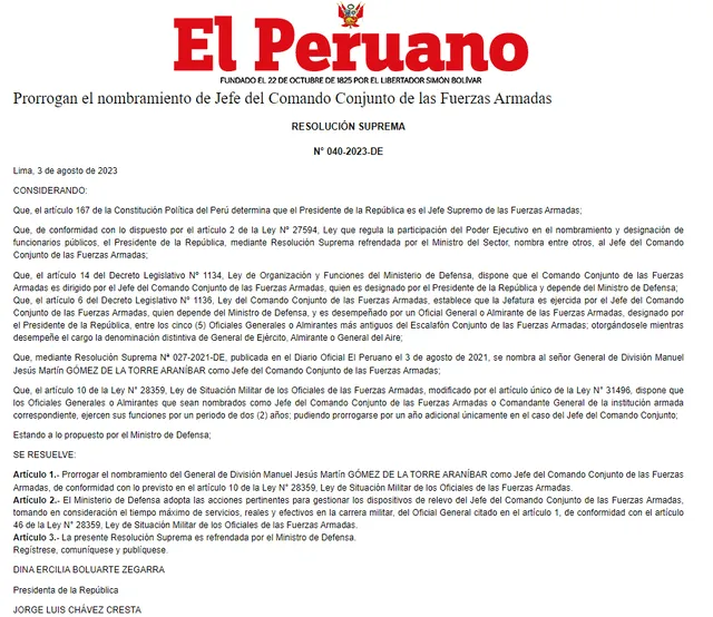  Resolución emitida por El Peruano. Foto: captura El Peruano   