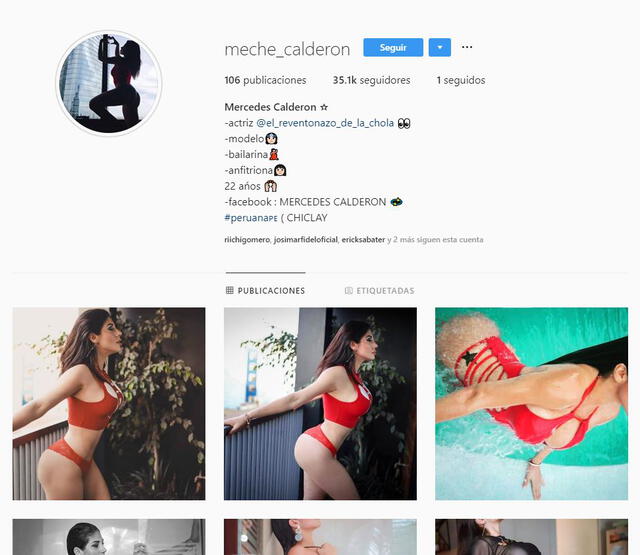 Mercedes Calderón en Instagram