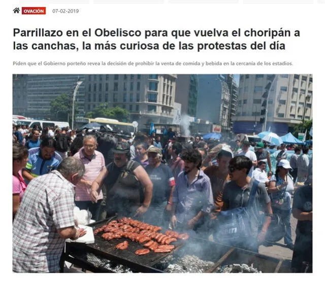  Información del diario "La Mañana" con respecto a la protesta del parrillazo. Foto: captura de Google   