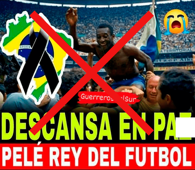 Imagen viral que esparce la desinformación sobre la muerte de 'Pelé'