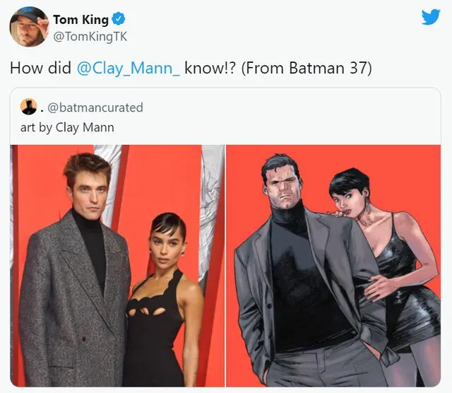 The Batman: Robert Pattinson y Zoe Kravitz hacen referencia a comic de DC. Foto: Twitter