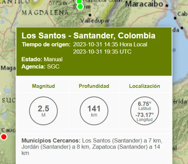 Sismo en Colombia. Foto: SGC   