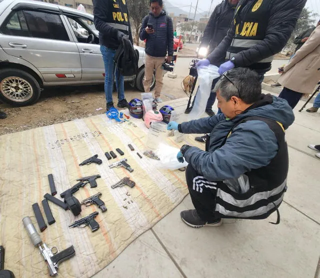 Armas incautadas tras la detención de alias Chiki. Foto: PNP   