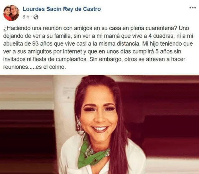 Lourdes Sacín crítica a Katia Palma por hacer reunión durante cuarentena.