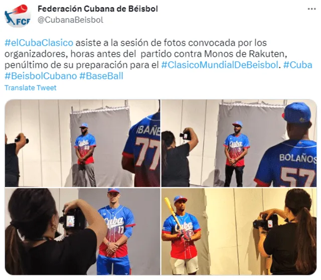  Cuba asistió a la sesión de fotos del Clásico Mundial de Béisbol. Foto: Twitter/CubanaBeisbol   