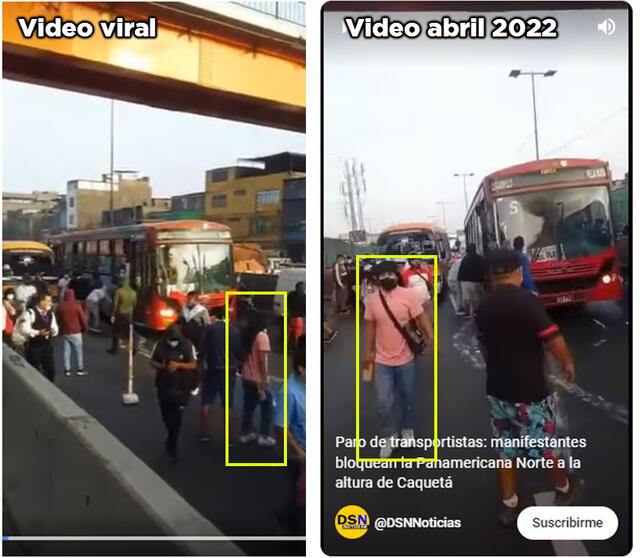 Comparación de fotogramas 2 de vehículos. Foto: capturas en Facebook (arriba) y Youtube - DSN Noticias (abajo).