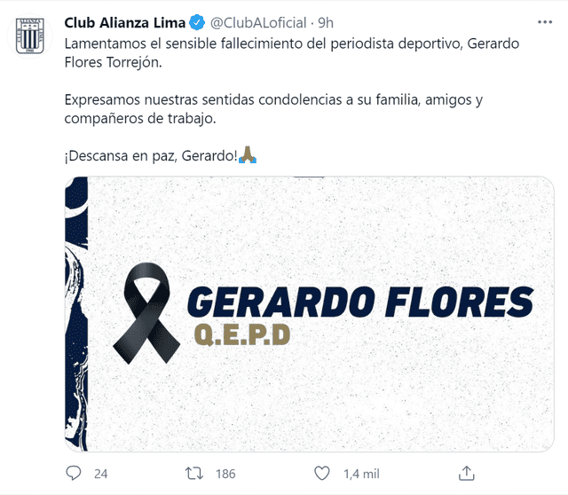 Mensaje de despedida del Club Alianza LIma