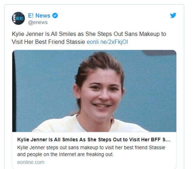 Portales difunden las fotos de Kylie Jenner.