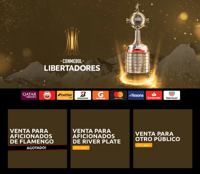 Plataforma venta de entradas final Copa Libertadores