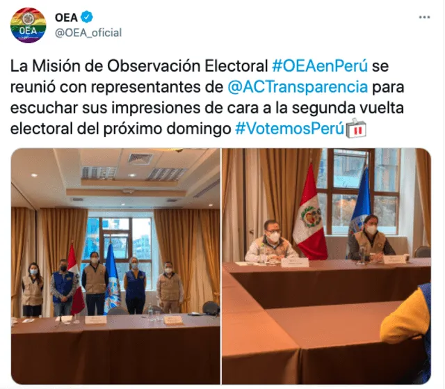 Twitter oficial de la OEA.