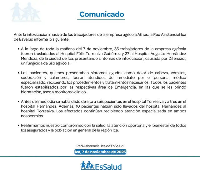 EsSalud se pronunció tras los hechos.    