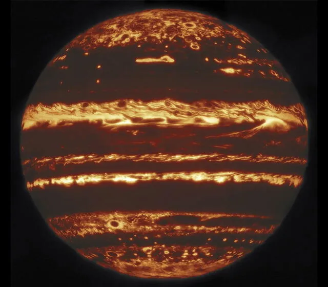 Imagen completa de Júpiter, captada por Gemini.