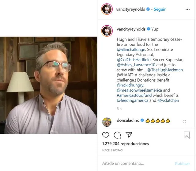Ryan Reynolds publicó en Instagram un video explicando la iniciativa.
