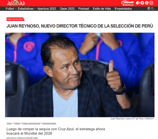 Selección peruana: Reynoso nuevo DT de Perú