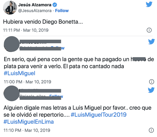 Usuarios cuentan malas experiencias en concierto de Luis Miguel. Foto: Twitter   