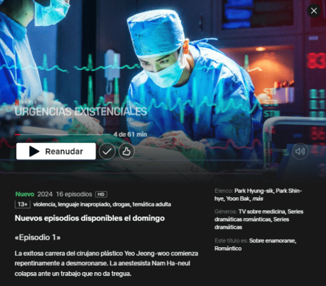  'Urgencias existenciales' en Netflix Latinoamérica. Foto: captura Netflix   