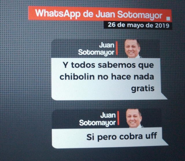 Juan Sotomayor sobre Andrés Hurtado. Chats mostrados por Cuarto Poder.   