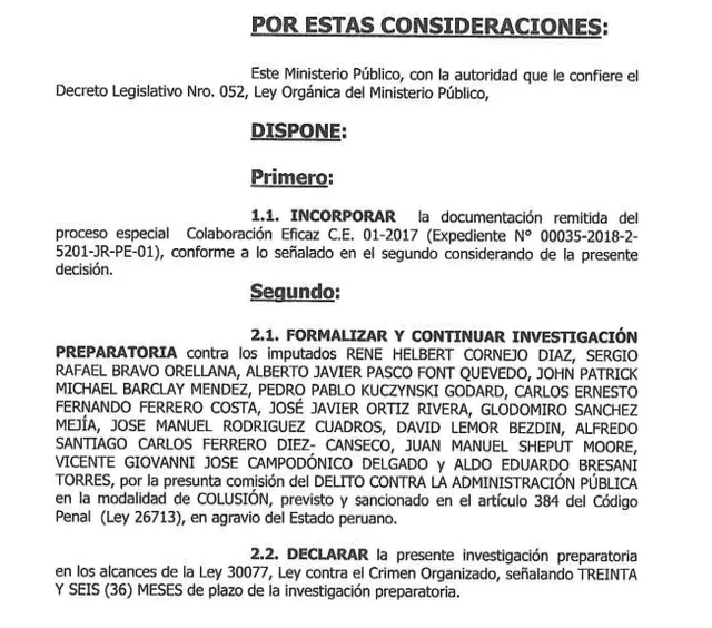 Pedro Pablo Kuczynski: Fiscalía formaliza denuncia por caso IIRSA Norte