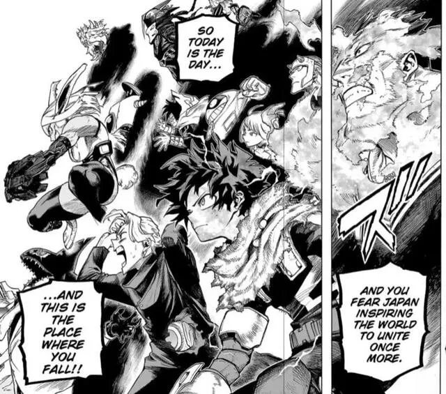 Estracto del capítulo 344 del manga My hero academia