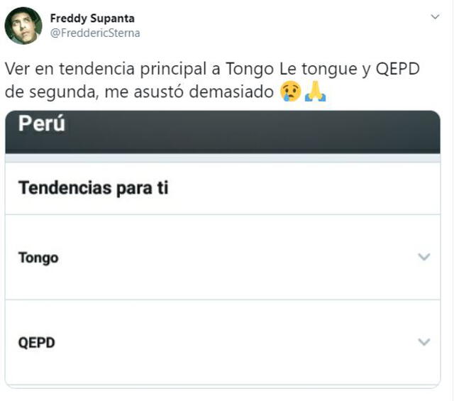 Fans preocupados por salud de Tongo en Twitter