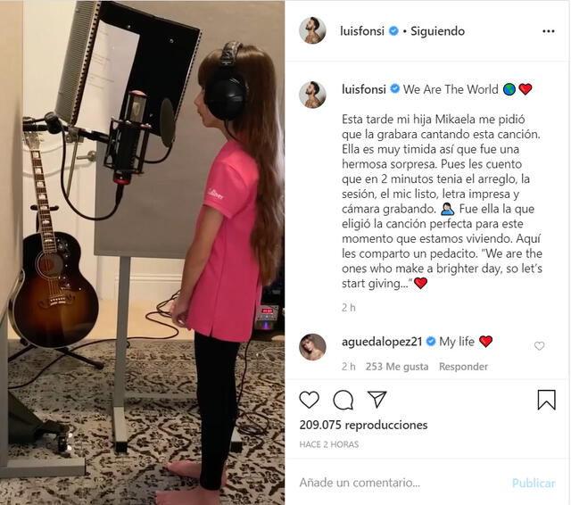 La publicación de Luis Fonsi en Instagram cautivó a sus seguidores.