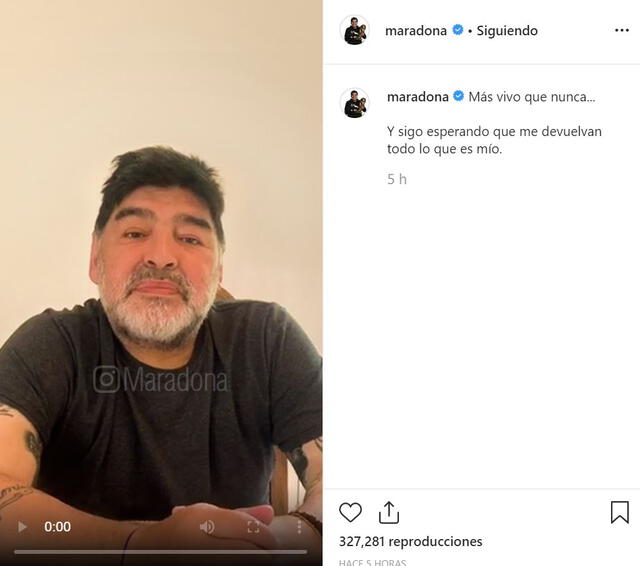 Respuesta de Diego Maradona a su hija Gianinna