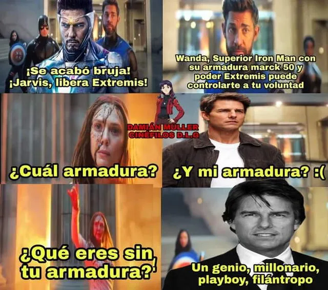 Fans hacen memes de la escena de los Illuminati en “Doctor Strange 2”. Foto: Facebook