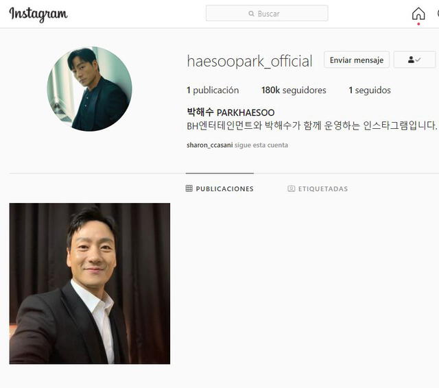 Park Hae Soo, actor de El juego del calamar en Instagram. Foto: captura @haesoopark_official