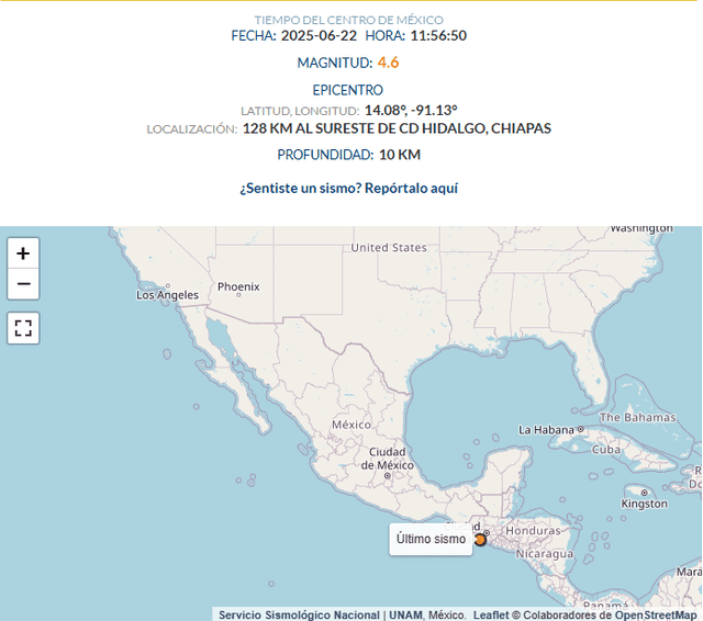 Sismo en México hoy, domingo 22 de junio. Sismo en México hoy, domingo 22 de junio.