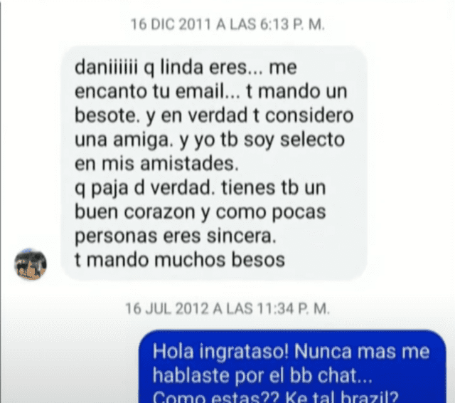 Mensajes de Paolo Guerrero y Daniela Cilloniz. Foto: YouTube.   