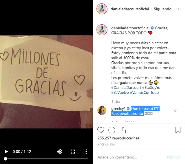 Famosa cantante envía emotivo mensaje a Daniela Darcourt por su enfermedad