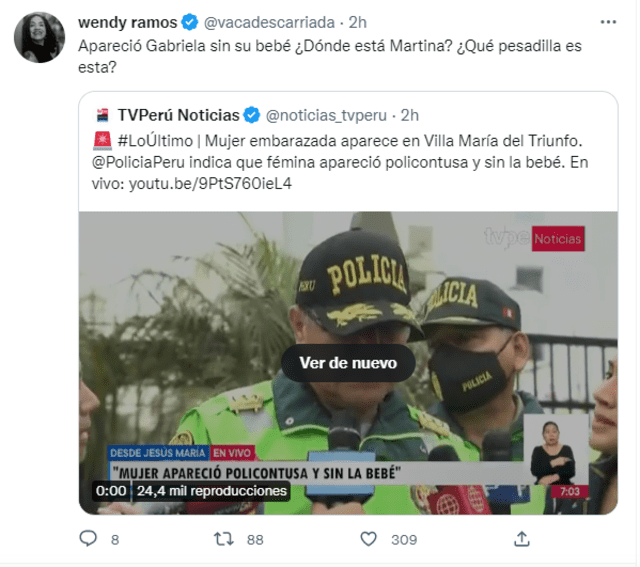 Wendy Ramos se pronuncia sobre el caso de Gabriela Sevilla. Foto: Twitter.