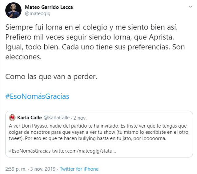 Twitter de Mateo Garrido Lecca
