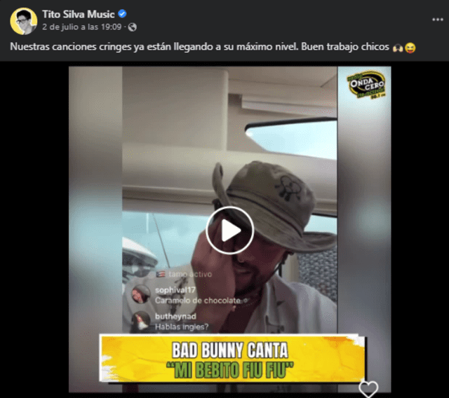 Tito Silva Music se pronunció en sus redes tras ver el video de Bad Bunny