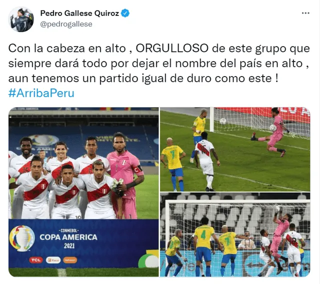 Gallese ha jugado en todos los partidos de Copa América 2021. Foto: captura Twitter