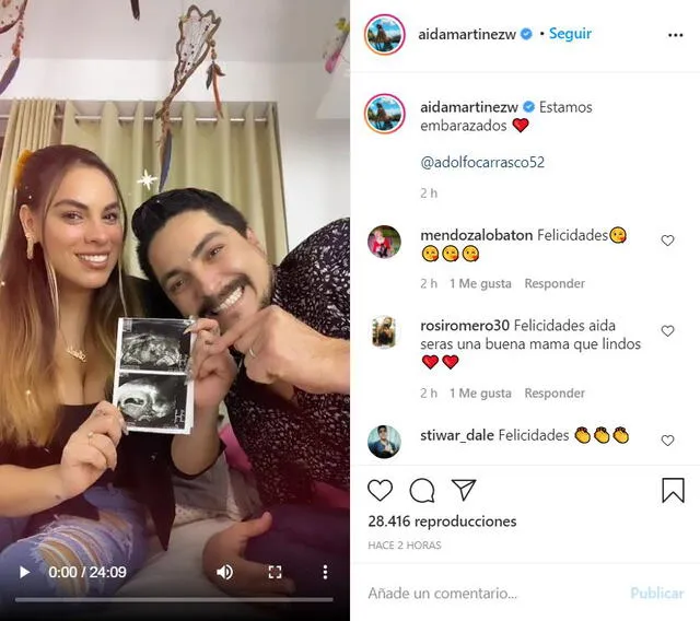 Aída Martínez anuncia su embarazo en Instagram