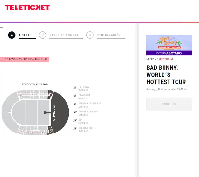 Las más de 3.000 entradas para Bad Bunny se acabaron rápidamente.