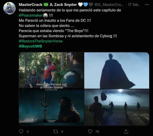 Peacemaker: fans de DC reaccionan contra cameo de Justice League. Foto: Twitter