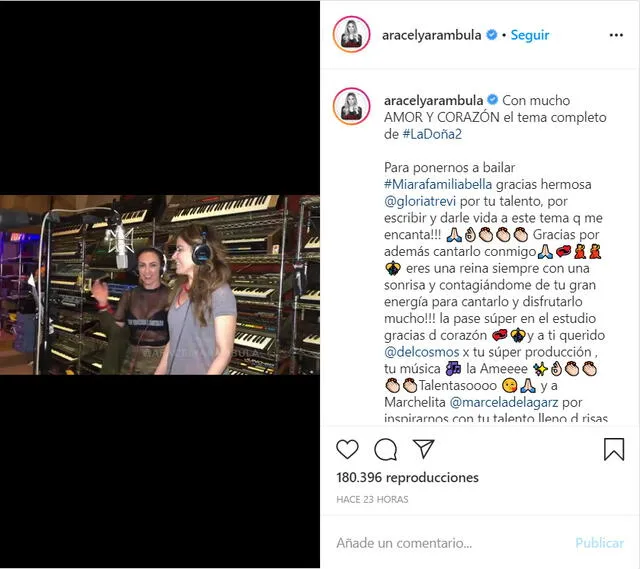 La emotiva publicación de Aracely Arámbula en Instagram.