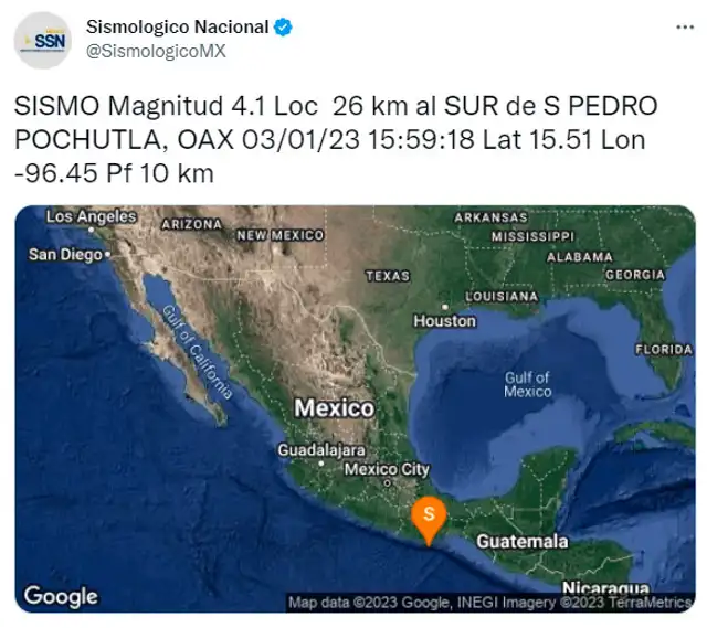 Último temblor en México Último temblor en México