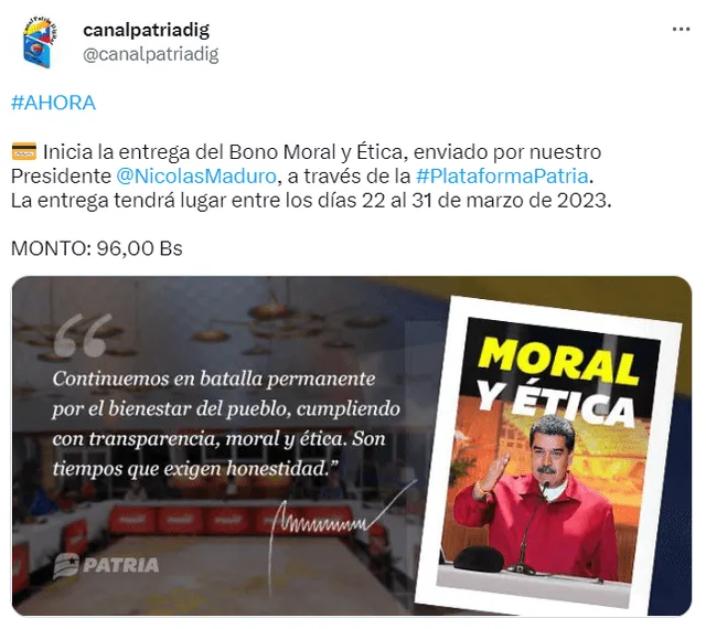 Segundo Bono Especial de marzo 2023 Venezuela