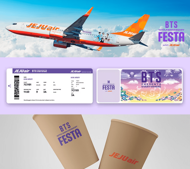 BTS y Jeju Airlines celebrarán aniversario del grupo con flota de aviones y diseños exclusivos