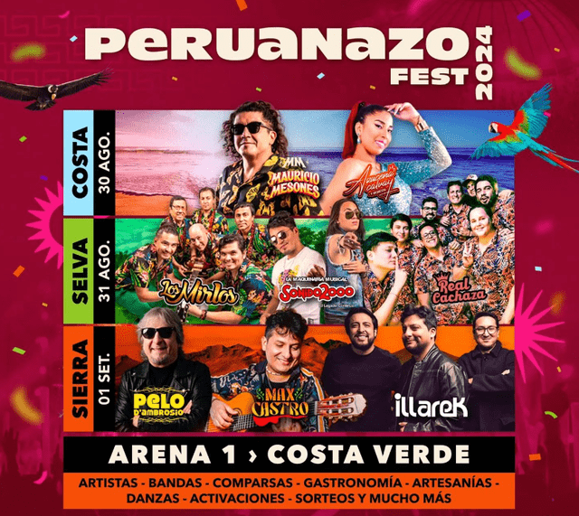 Artistas del 'Peruanazo Fest 2024'. Foto: Instagram   