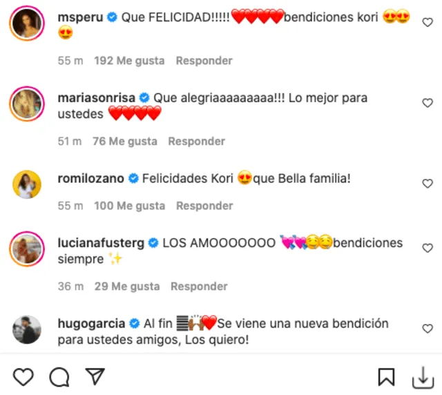 Famosos felicitan a Korina Rivadeneira y Mario Hart