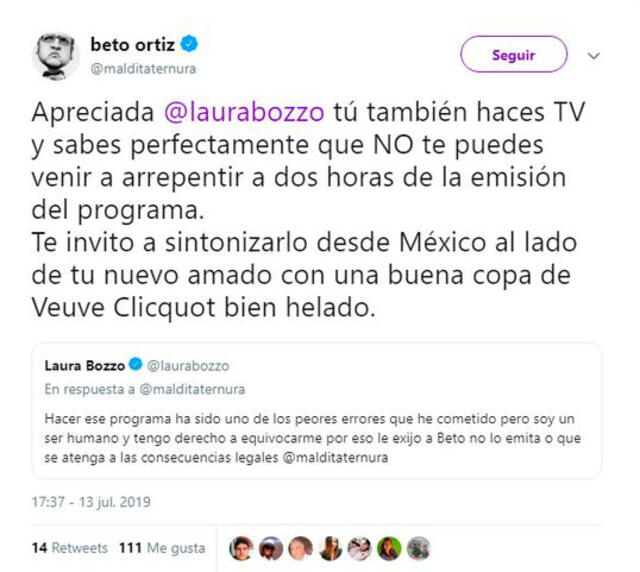 Cristian Zuárez difunde audio de Laura Bozzo pidiendo auxilio tras EVDLV 